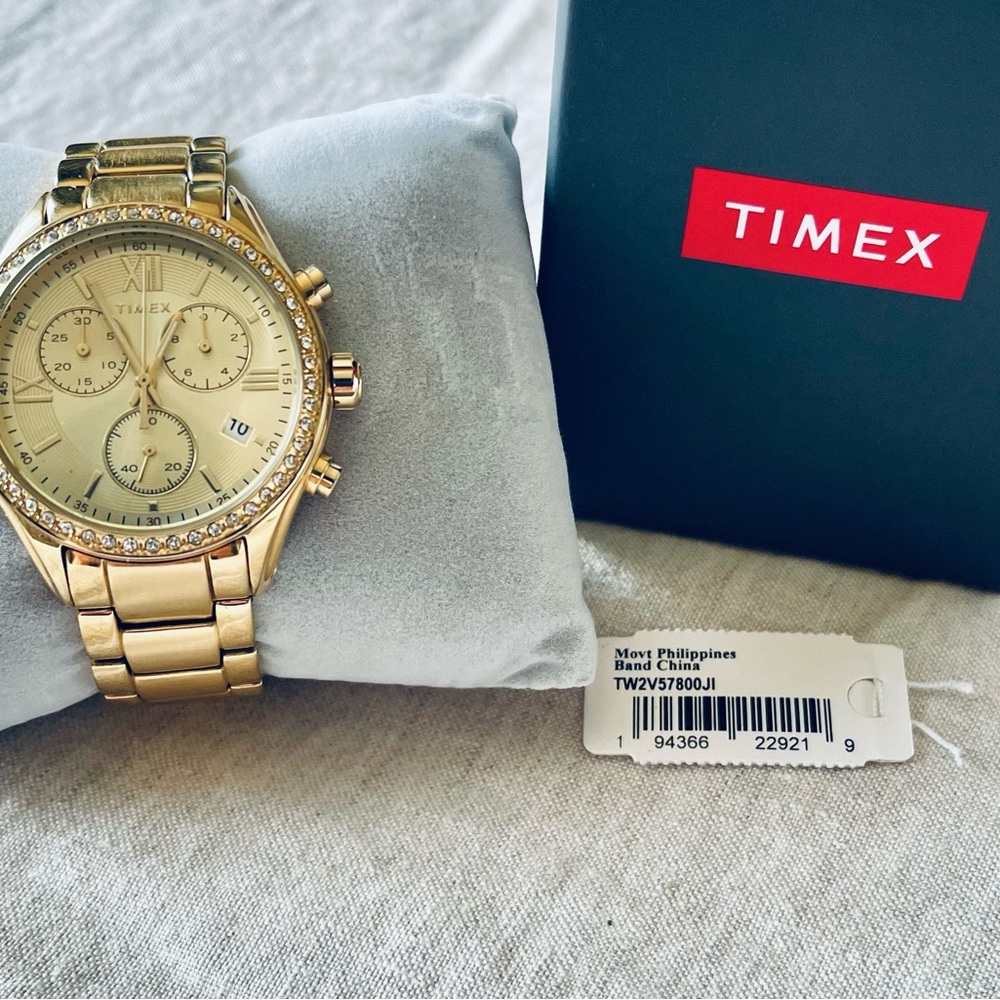 Timex Gold Crystal Accent Women's Chronograph Watch